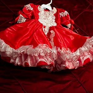 Red and white elegant dress